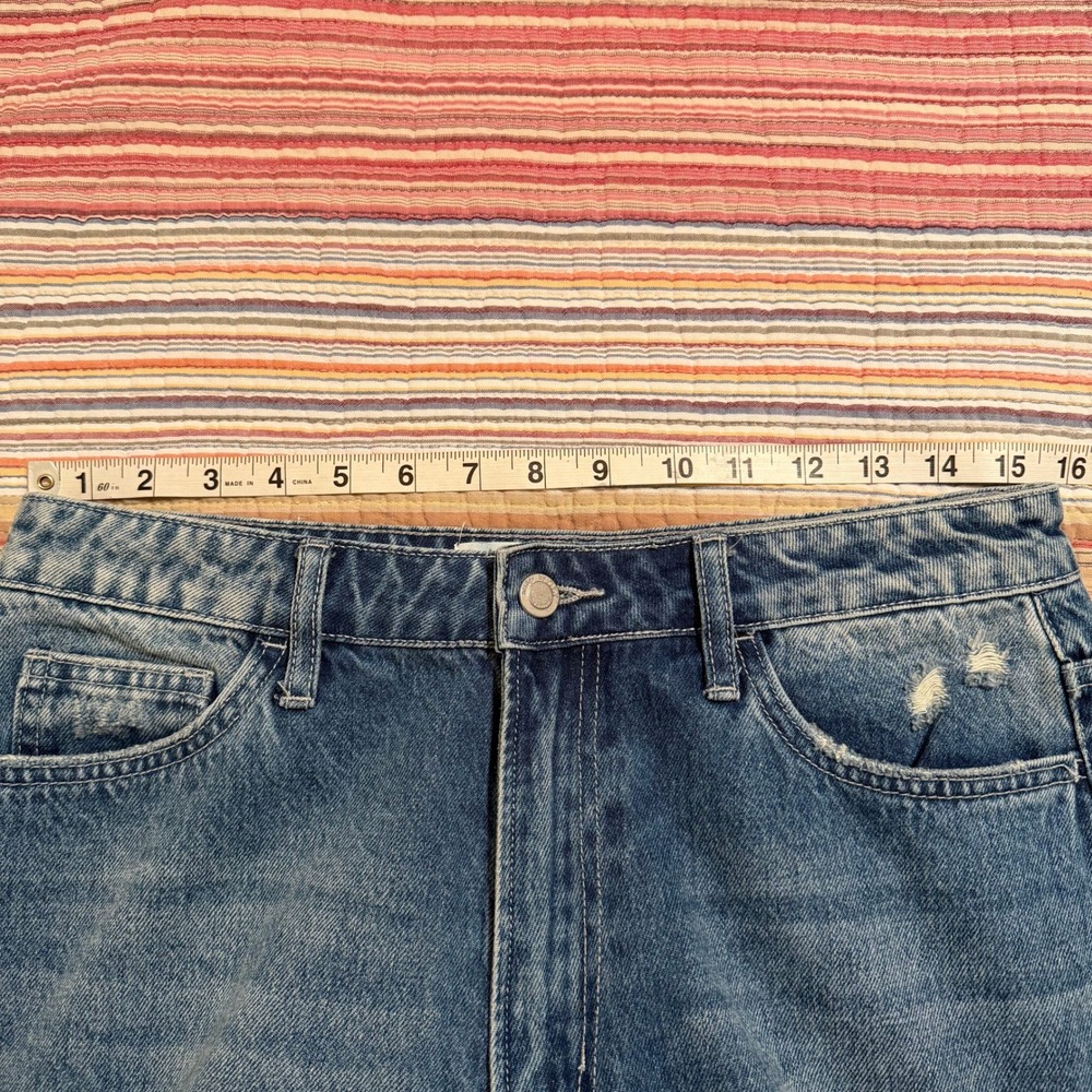 Bridge by Gly Mom Fit Jeans Distressed Ripped Blue Denim Size 28 - Picture 6 of 9